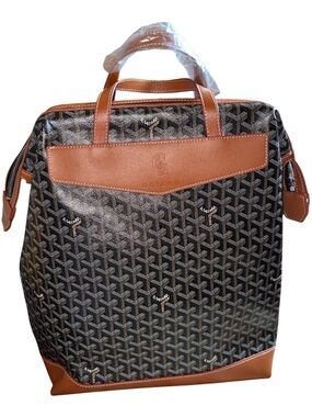 $180 FIRM Fashion Brown Monogram Leather Backpack